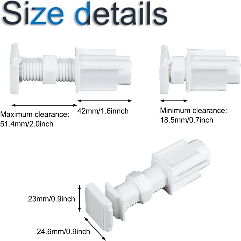 4 blinds in stock, 1-inch simple fixing accessory set without drilling, installation code, including wrench Specification drawing
