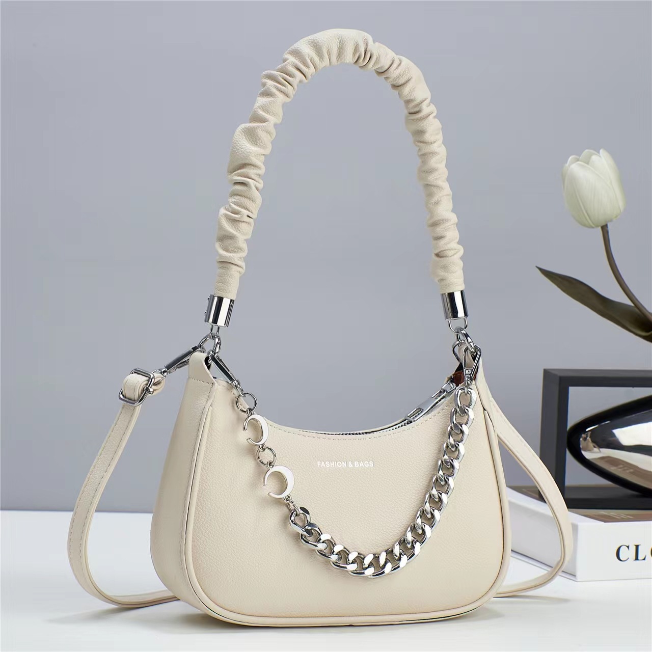 Versatile crossbody handbag, trendy single-shoulder bag, Korean-style large bag for women, 2024 new style, personalized women's bag, simple and elegant Specification drawing