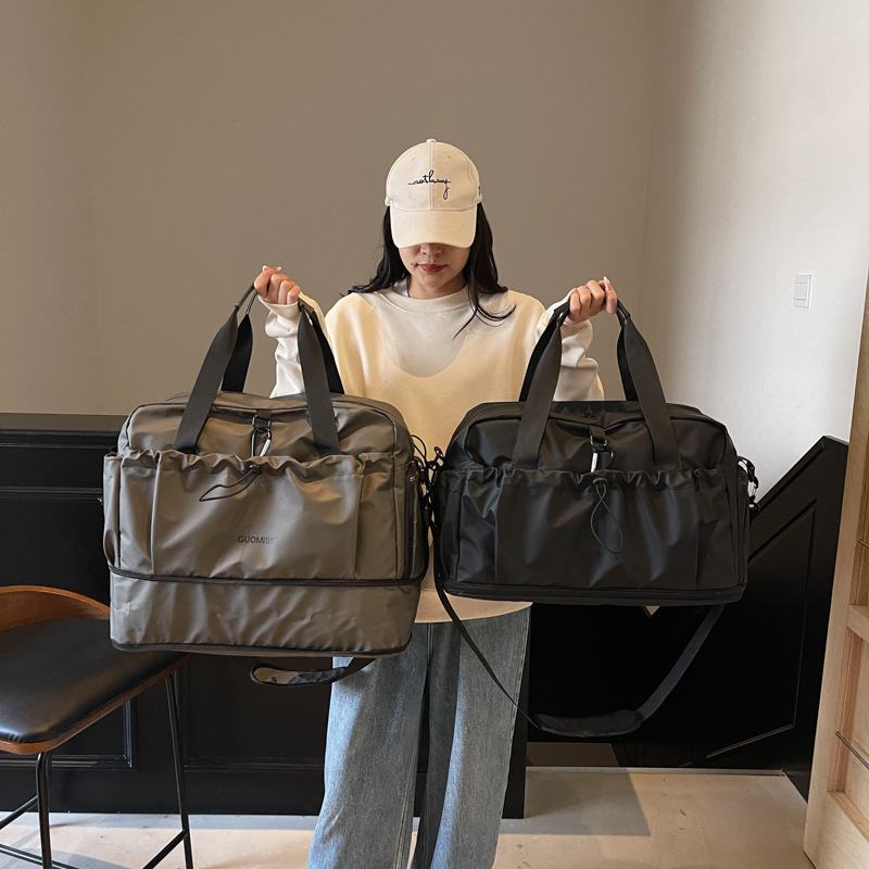 Cross-border dry-wet separation fitness bag, large-capacity multi-functional business trip luggage bag, expandable lightweight short-distance travel bag full figure