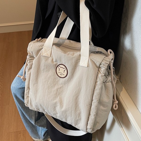 Single-shoulder bag, Japanese-style handbag design, single-shoulder bag, Korean-style college student trendy artistic casual fabric crossbody bag full figure