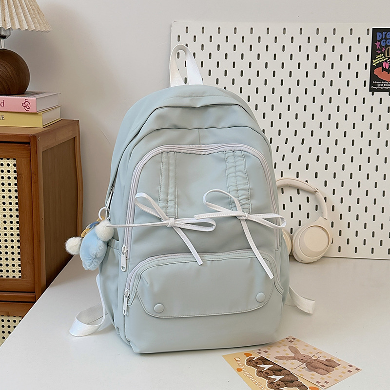 Schoolbag for junior high school girls, Korean style, fashionable, niche design sense, large-capacity backpack, lightweight, new college student backpack Specification drawing