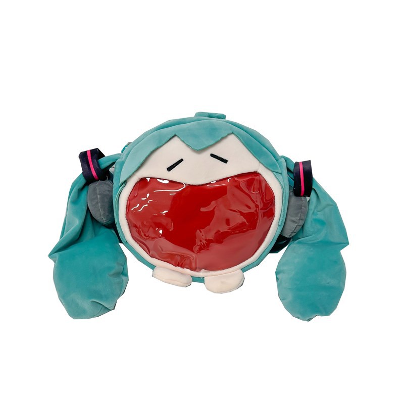New plush bag for girls, cute Hatsune Miku, large-mouthed single-shoulder crossbody bag, large-capacity soft storage pain bag for girls Item Picture