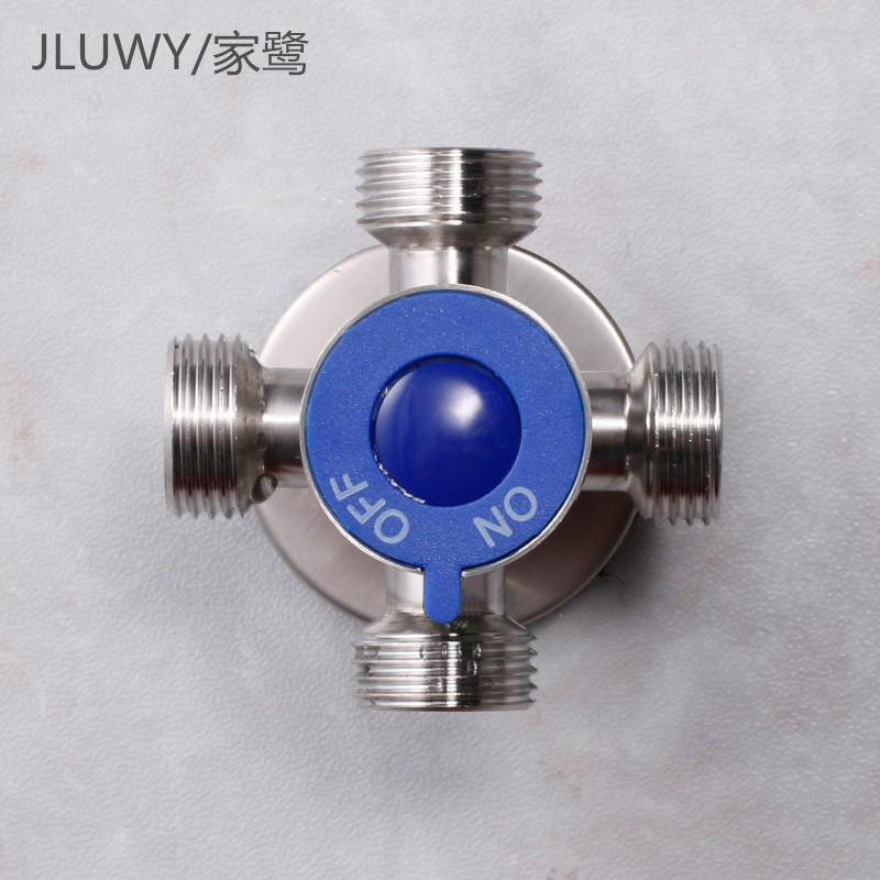 304 stainless steel Angle valve, one-inlet and two-outlet multi-functional three-way Angle valve, 4-way double water outlet, three-out and four-out water distributor Specification drawing