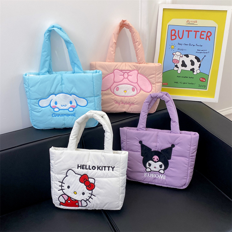 New cartoon cute down fabric handbag, Pacha Dog shoulder bag, Melody Kuromitot bag wholesale version full figure