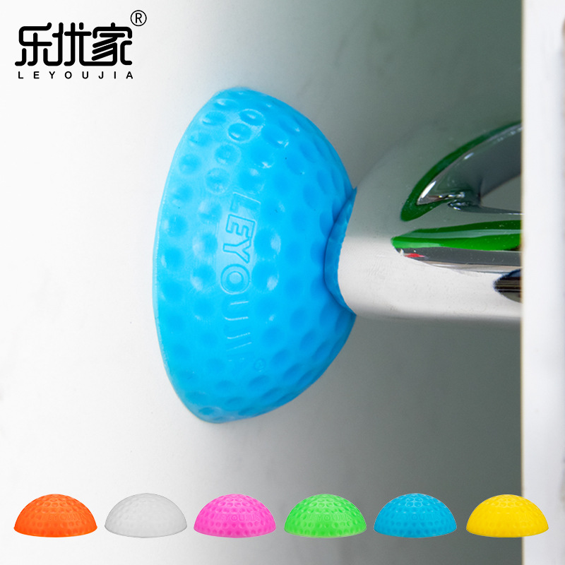 Leyoujia silicone door, anti-collision door without perforation, door stop, top door handle, anti-collision buffer, silent bathroom door details Picture