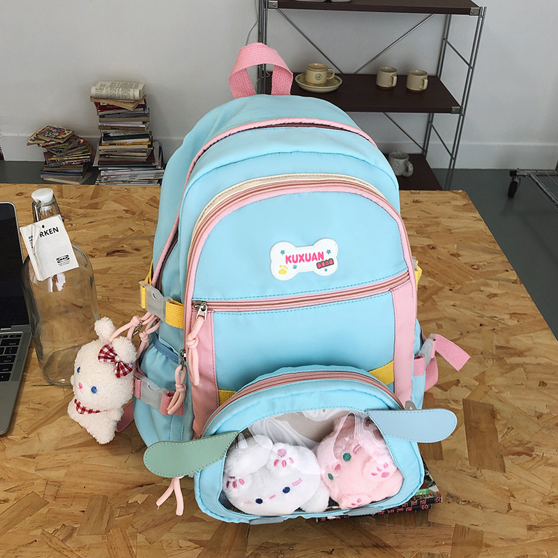 High-appearance-level schoolbags, multi-purpose backpacks, new weight-reducing and lightweight backpack for female college students on campus, and large-capacity backpack for middle school students Specification drawing
