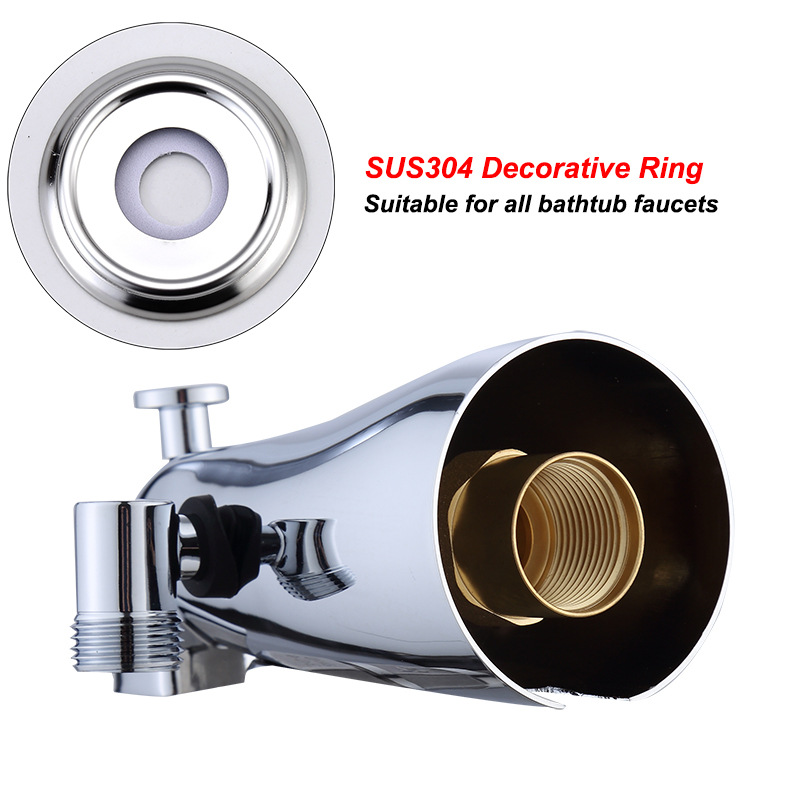 Cross-border best-selling concealed bathtub faucet lift dual-function bottom water outlet hose steering device with American-style showerhead set Item Picture