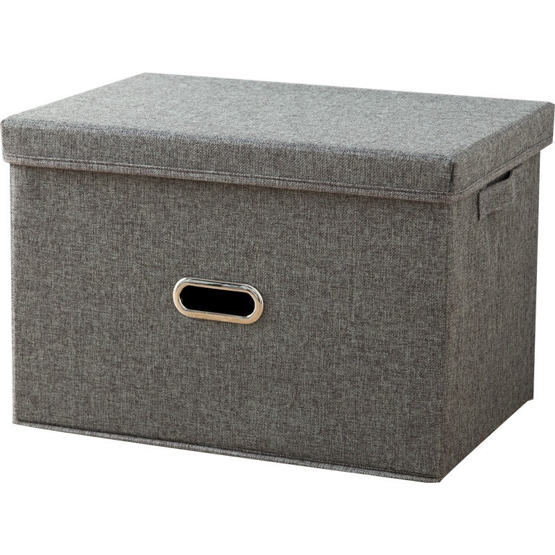Cotton and linen top and bottom cover storage box, clothes organization box, clothes basket storage cabinet, home fabric toy storage box box Item Picture