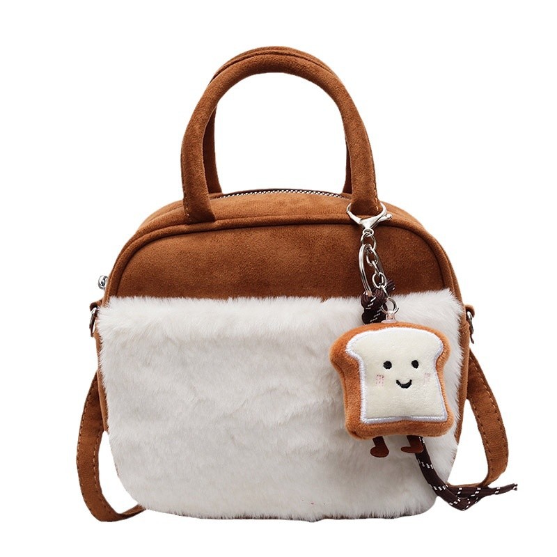 Princess-style backpack, double stitching, solid color, hand-held, cute zipper, durable single-shoulder bag, multi-functional color contrast Item Picture