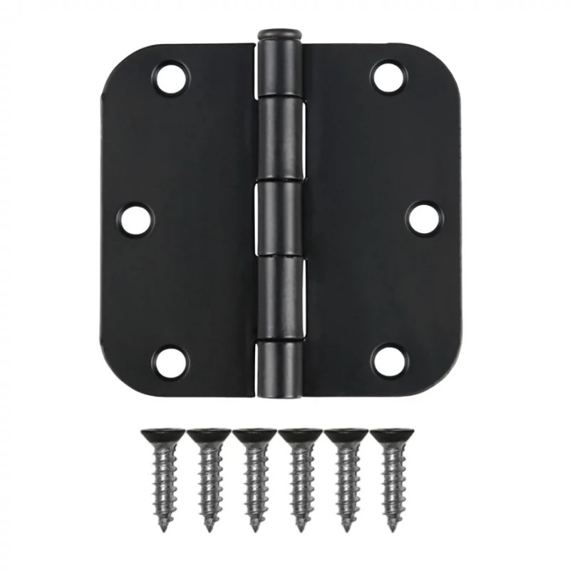 American-style rounded corner hinges, matte black plastic flat opening iron hinges, 3-inch, 3.5-inch, 4-inch large rounded corner civilian door and window hinges Item Picture