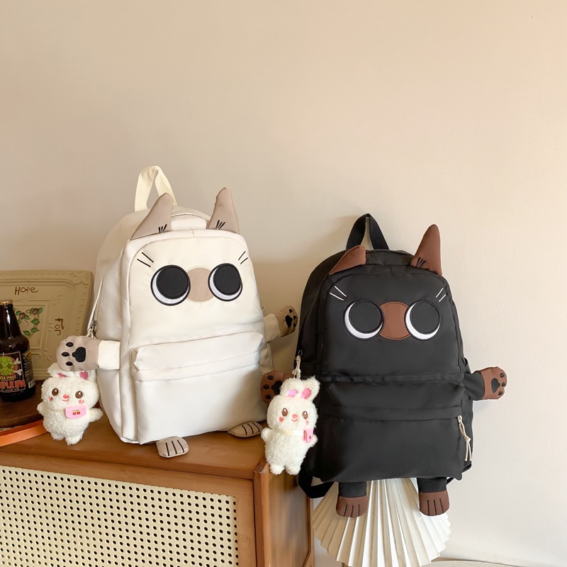 Cross-border schoolbag, cute kitten for junior high school students, ugly and cute backpack, large-capacity schoolbag for senior high school students, backpack travel Specification drawing