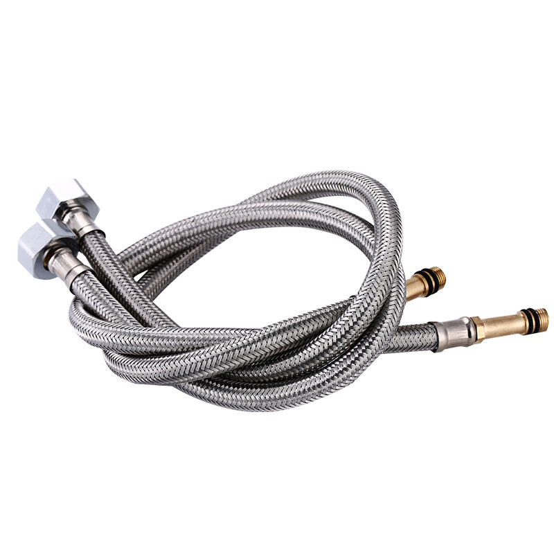 304 stainless steel braided hose, kitchen sink, cold and hot water faucet, water inlet pipe, washbasin faucet, pointed pipe full figure