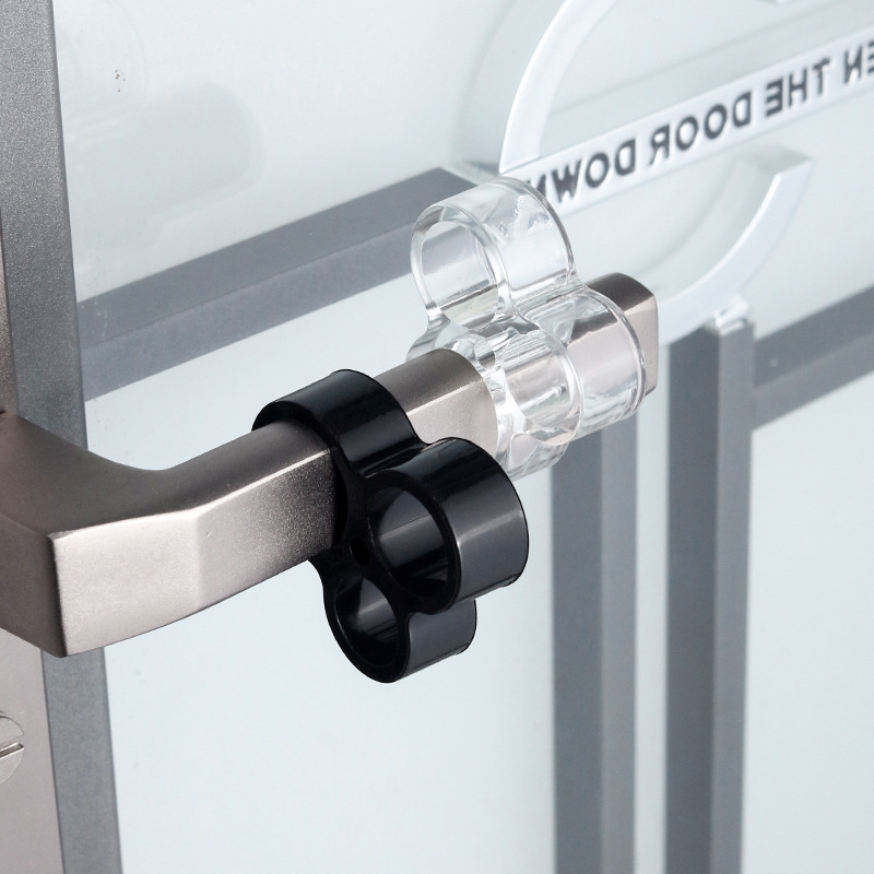 Transparent door handle anti-collision ring buckle, silent and non-drilling, bathroom door rear window handle, windproof and anti-collision door stop Application Scenario