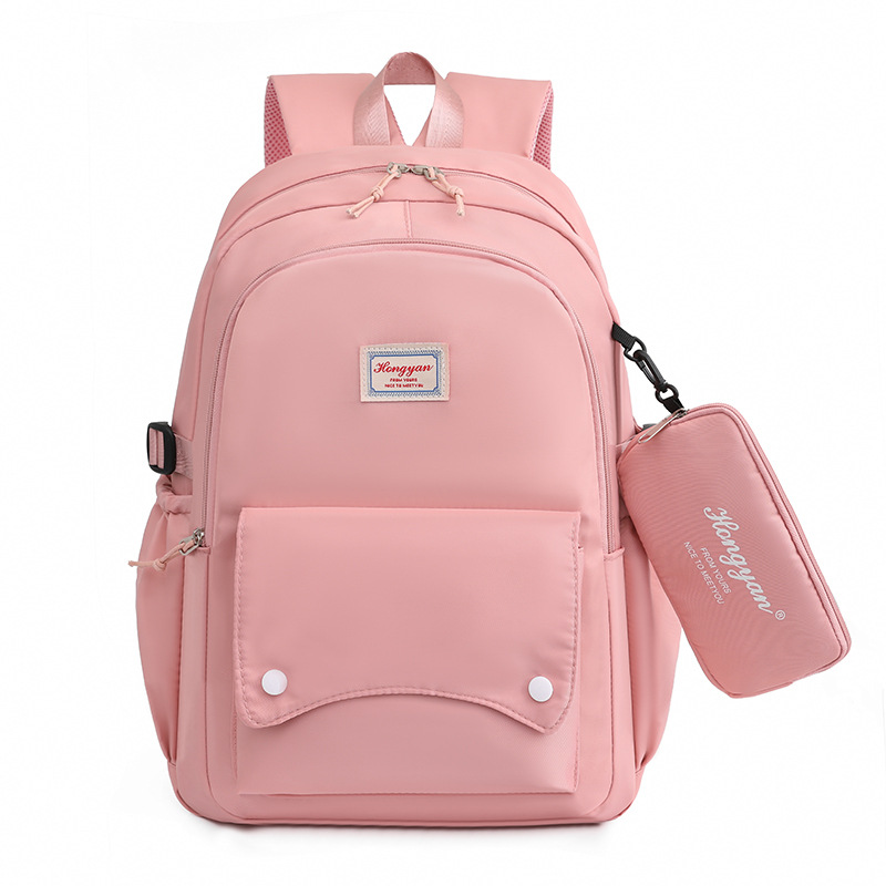 2024 New style fresh and clean solid-color schoolbag, Korean campus style student schoolbag, schoolbag for junior and senior high school students to attend classes Item Picture