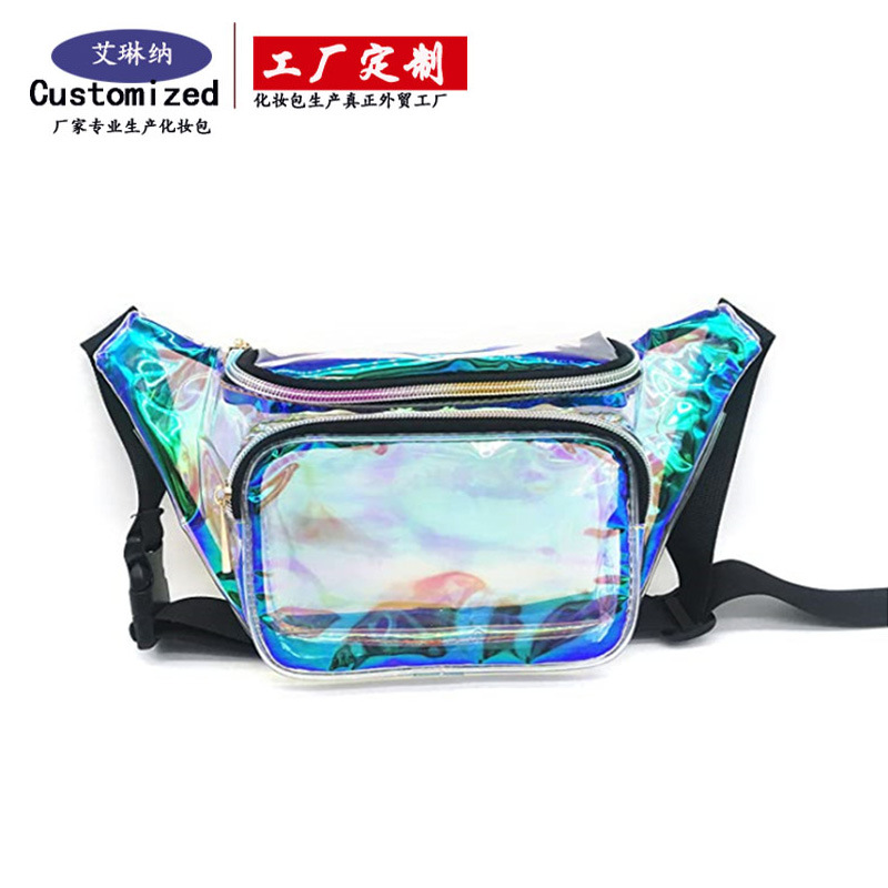 Cross-border TPU laser transparent waist bag, outdoor sports storage bag, outdoor rafting fitness travel bag processing and customization details Picture