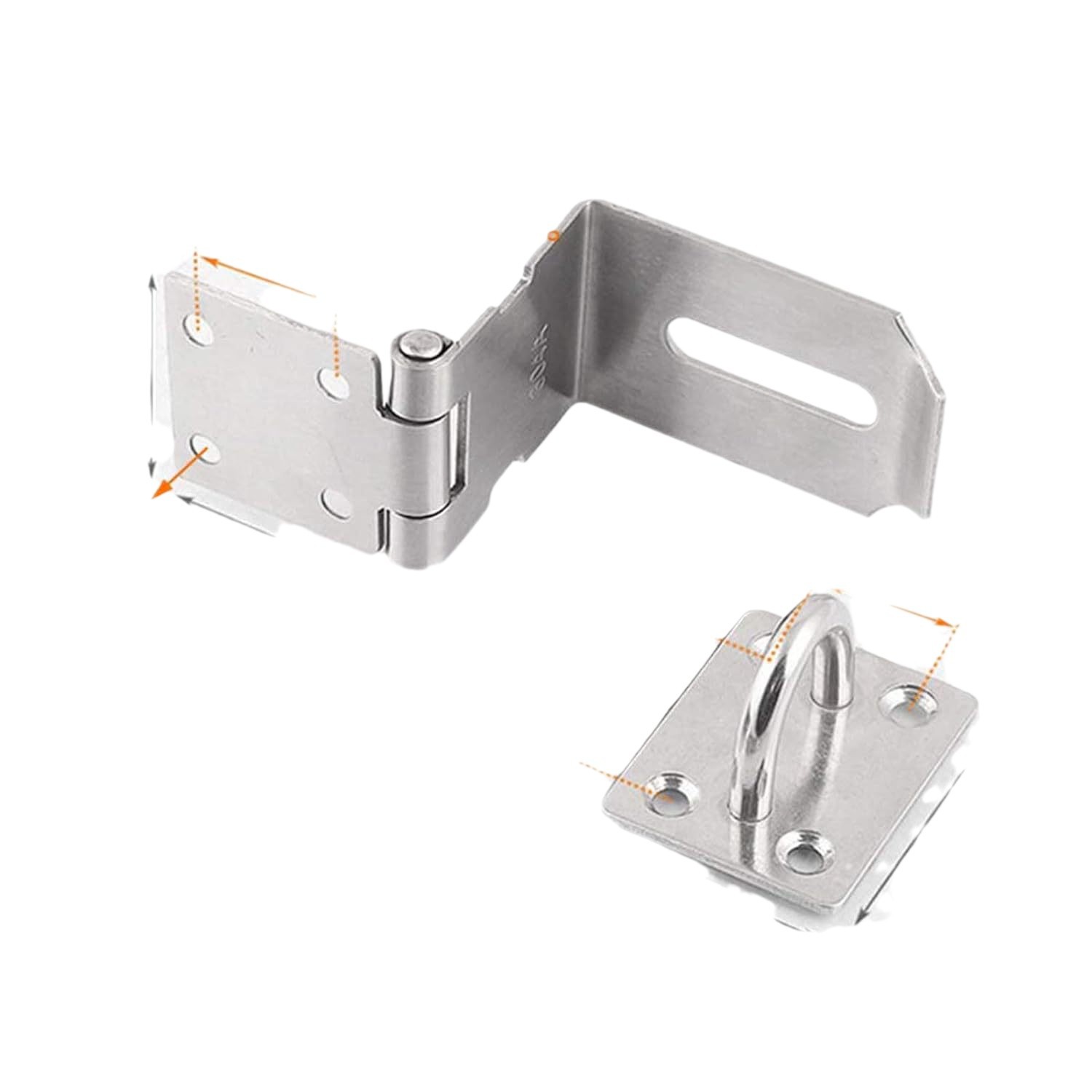 Right-angle turn door lock, latch, stainless steel extra thick with screws, 90-degree turn style Item Picture