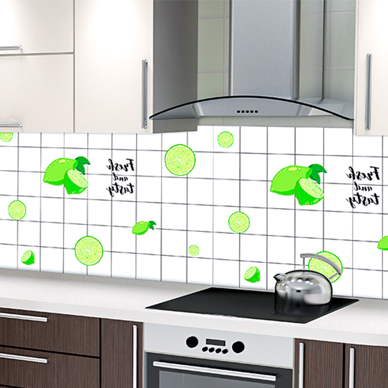 Kitchen oil-proof stickers, self-adhesive, waterproof, smoke-proof, moisture-proof, range hood wallpaper, cabinets, stoves, tables, wall stickers for wall renovation Specification drawing