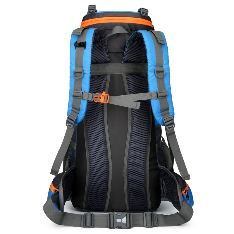 Cross-border outdoor mountaineering bag, large capacity 70L double-shoulder hiking sports bag, water-resistant multi-functional travel backpack Specification drawing