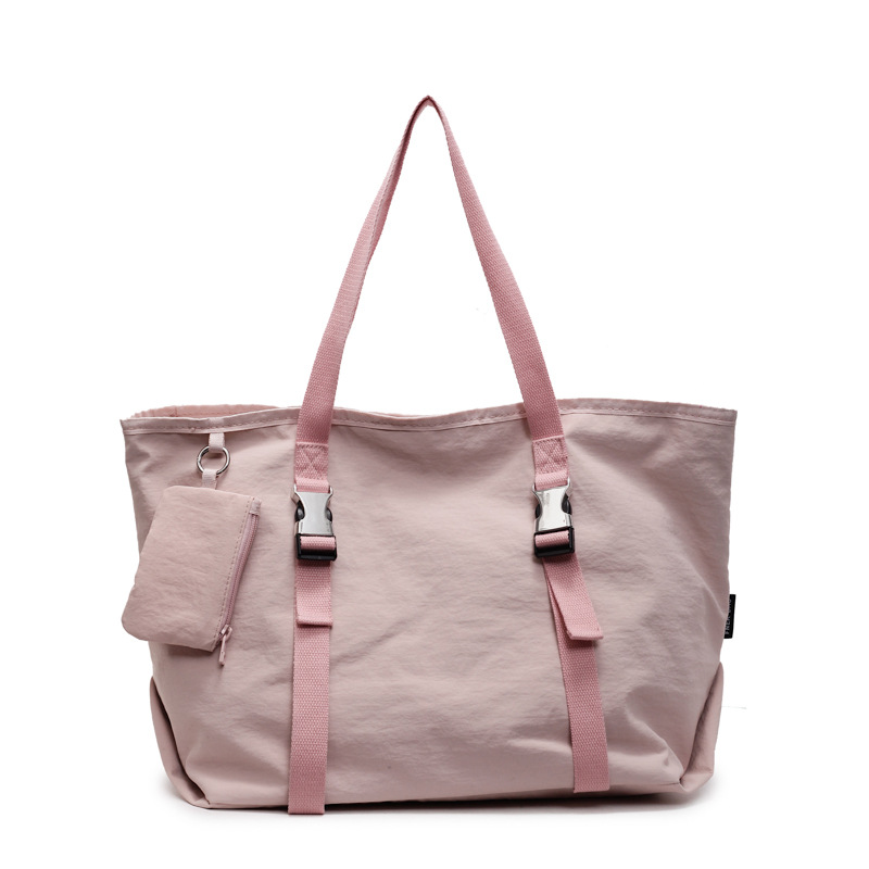 Spring 2025 new fashion handbag, solid color design, mother and child bag, large capacity, laid-back, trendy and cool single-shoulder bag Item Picture