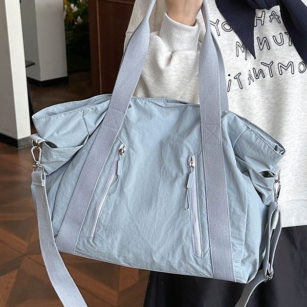 Spring new casual fabric handbag, solid color simple commuter women's bag, versatile single-shoulder bag, middle-aged crossbody bag details Picture
