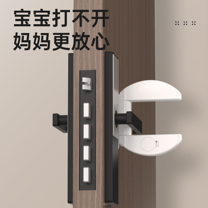 Door stopper, single door anti-opening device, anti-theft top door device, no-drilling handle door stop, child safety lock, door blocking device, door blocking device details Picture