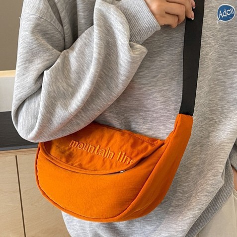 Casual canvas dumpling bag for women, new autumn 2024, simple crossbody bag, fashionable and versatile single-shoulder bag Specification drawing