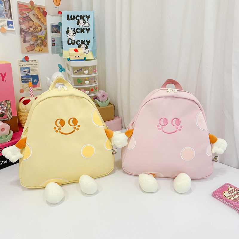 Cross-border cute children's schoolbag, baby boy and girl cheese backpack, portable and lightweight cartoon backpack for going out details Picture