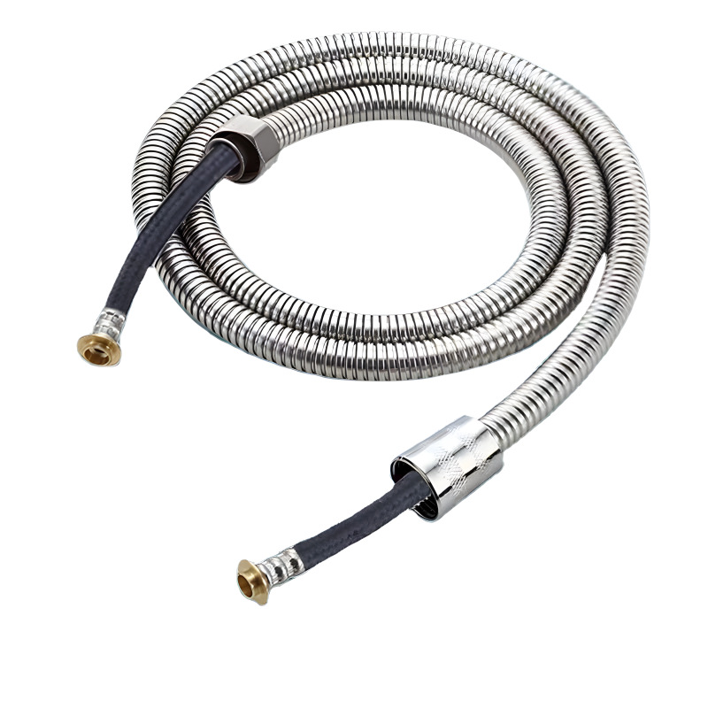 Pull out the 1.5-meter stainless steel double-buckle showerhead hose water pipe explosion-proof nozzle connected to 304 corrugated pipe Item Picture