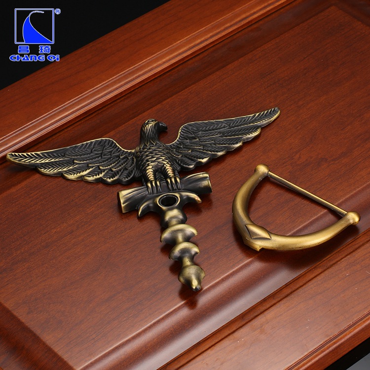 Wholesale of door knockers, cross-border anti-theft doors, European-style eagle-head zinc alloy door knockers, 3388 Specification drawing
