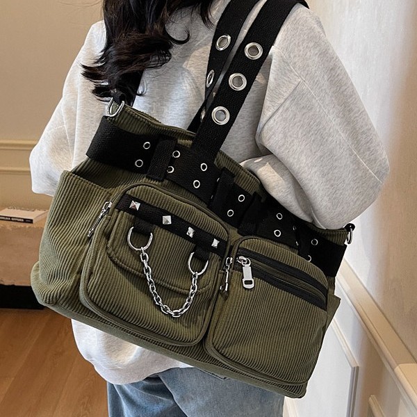 Cross-border trend down bag, single-shoulder women's bag, new Spring/Summer 2025 crossbody bag, crossbody women's bag, rivet bag Specification drawing