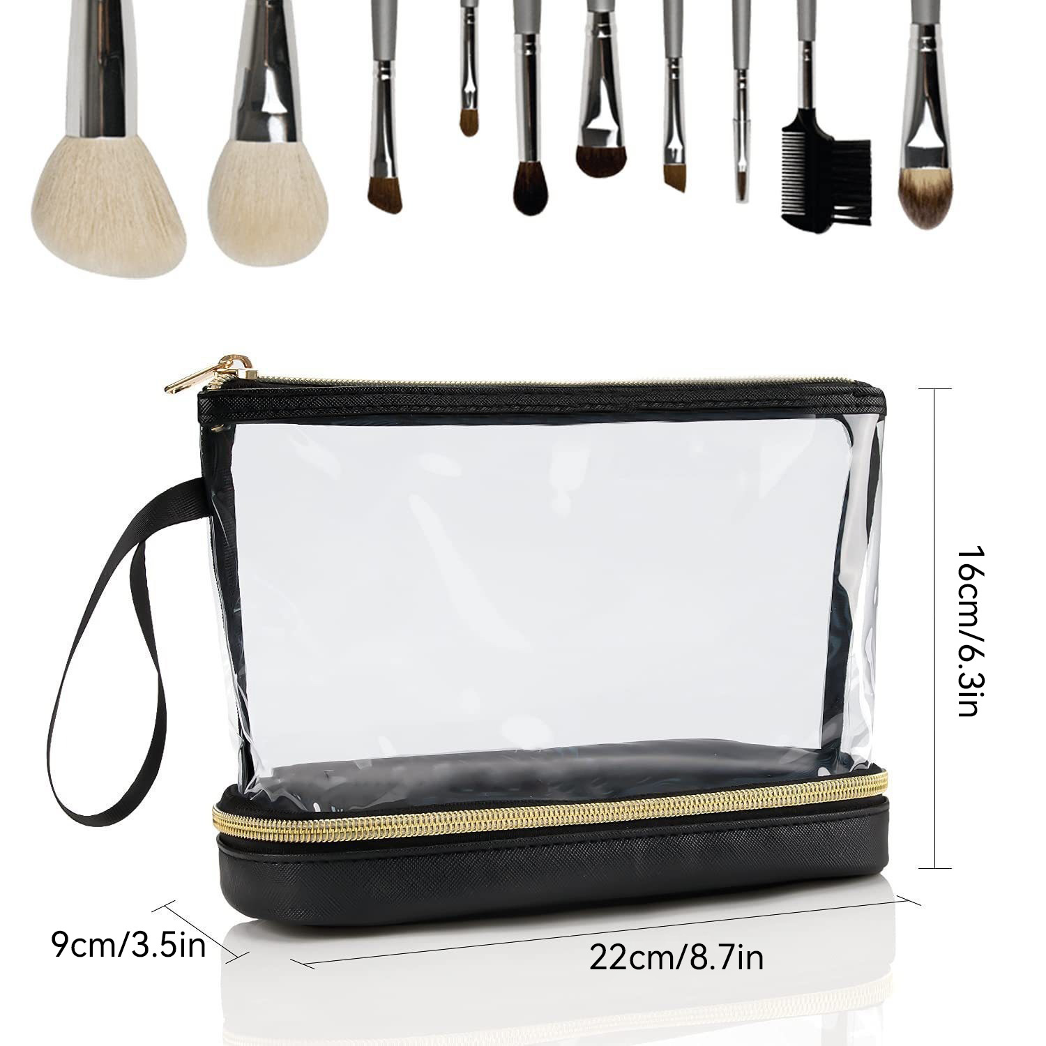 In-stock multi-functional double-layer large-capacity PVC cosmetics storage portable travel compartment toiletry bag details Picture