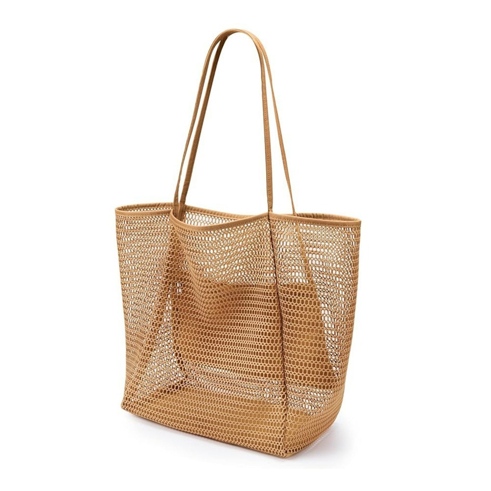 Cross-border mesh beach bag, summer travel, super large capacity single-shoulder hand-carry seaside vacation toy swimming storage bag Item Picture