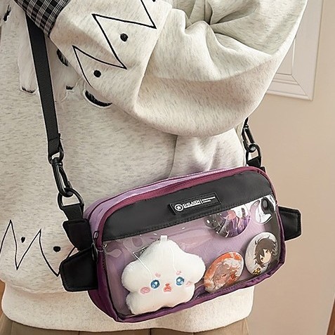 2D pain bag, single-shoulder bag, Ka Ai Bag, large capacity, daily casual, student transparent pain bag, Japanese-style crossbody bag details Picture