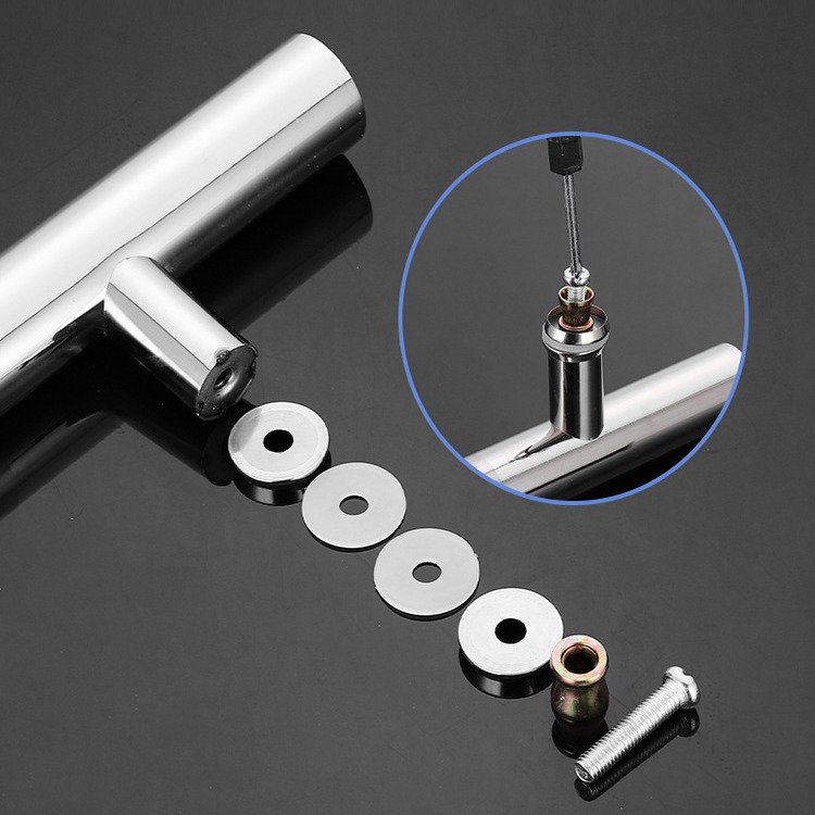 Stainless steel handle, new Chinese-style round tube glass door handle, framed and frameless sliding door handle, light luxury door handle details Picture