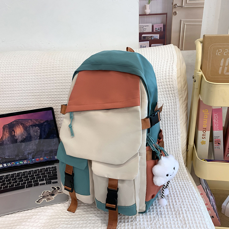 Japanese-style simple and high-appearance-level schoolbag for girls, ins forest-style schoolbag, large-capacity backpack for college, junior high and senior high school students details Picture