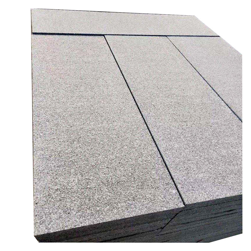 Sesame grey, litchi surface, granite grey paving slabs, 3 centimeters flame-baked surface engineering slabs, stone slabs for pedestrian streets Item Picture