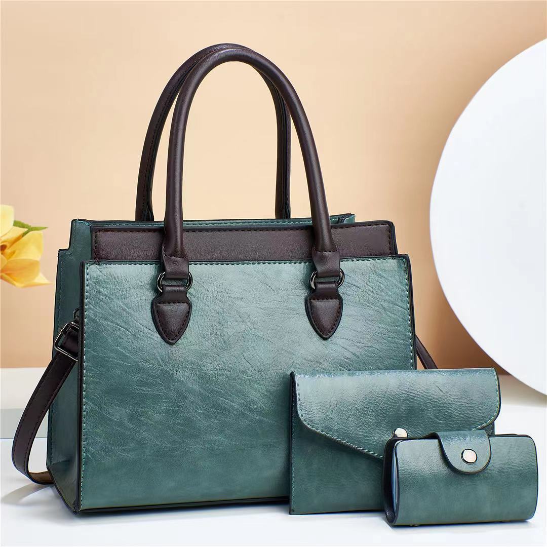 High-end handbag 2023 new style fashionable mother and child bag, three-piece set, single-shoulder bag, large capacity, elegant and retro women's bag details Picture