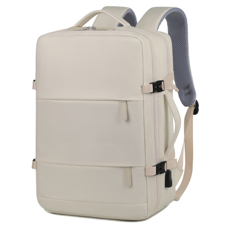 A new type of high-end double-shoulder computer bag for foreign trade, a large-capacity business backpack for both men and women, and a simple solid-color casual backpack Item Picture