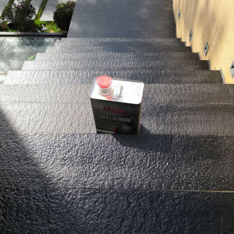 Granite with diamond film, flame-treated granite, antique surface, lychee surface, stone coating, maintenance agent, polishing, waterproof and stain-resistant Specification drawing