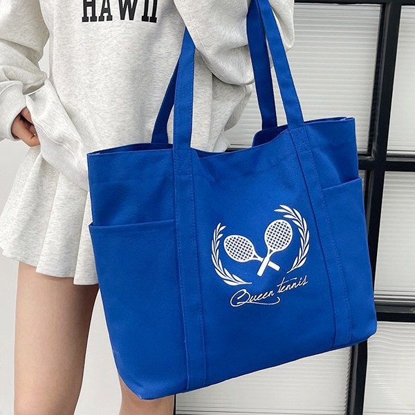 Spring 2025 New Edition Simple women's bag, thickened canvas bag, women's hand and shoulder large capacity tote bag Specification drawing