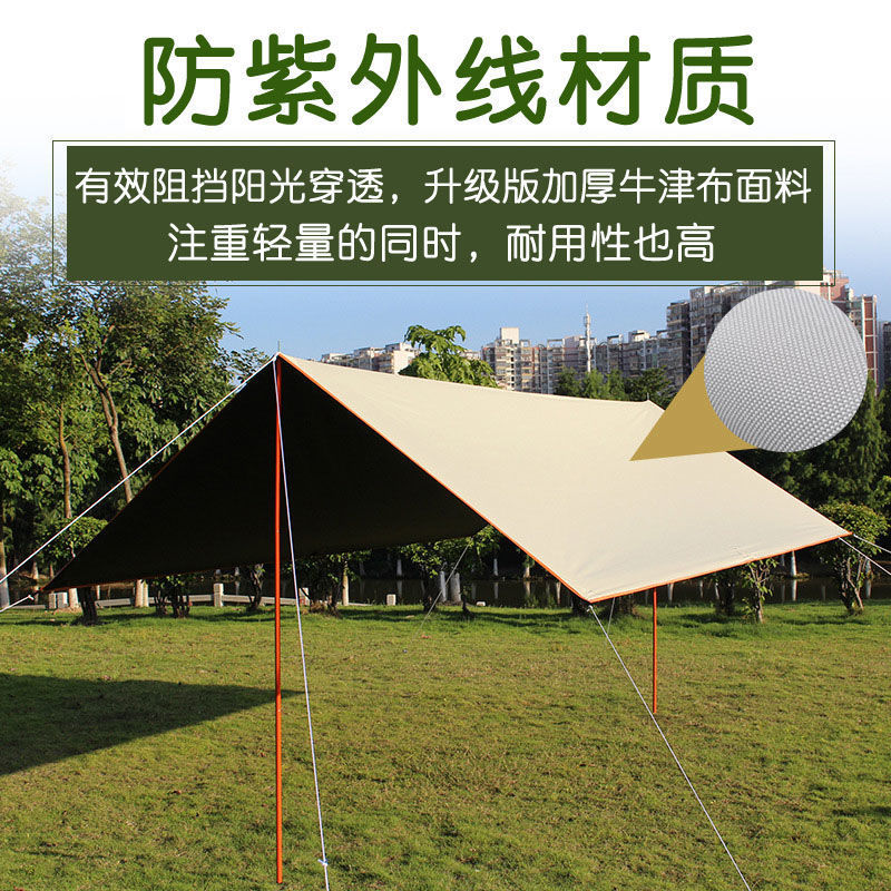 Guangdong in-stock black rubber heat insulation and sun protection canopies, outdoor camping tents, sunshades, camping picnics, and outdoor anti-shanting Application Scenario