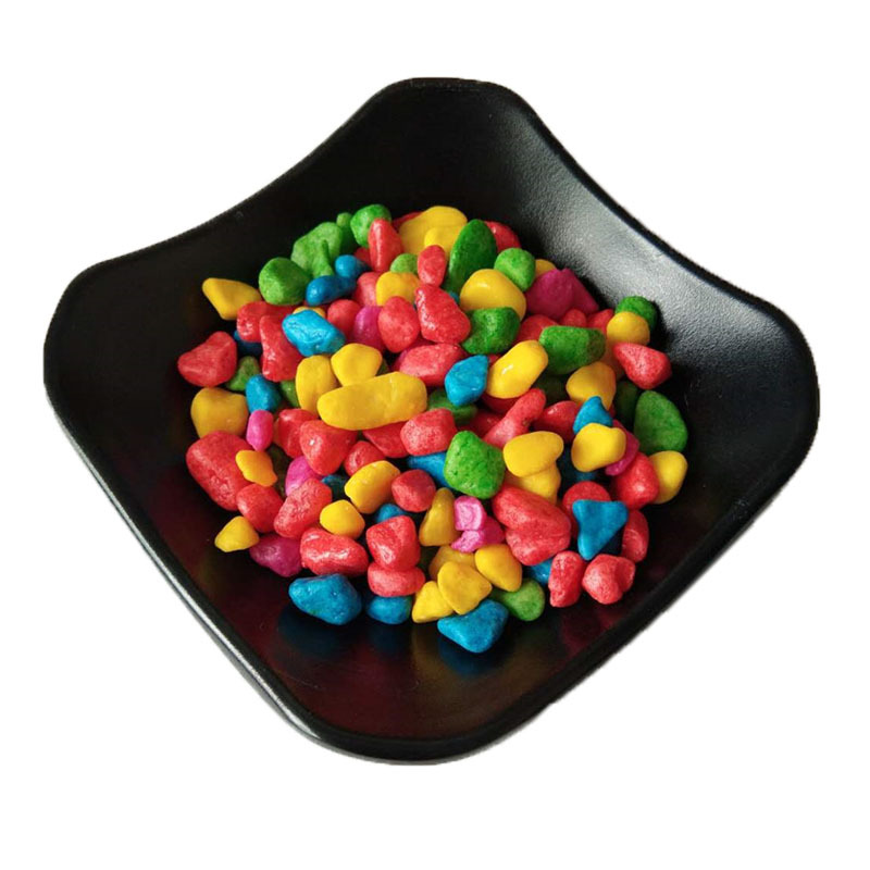 Long-term production of dyed colored stones, dyed seven-color pebbles, garden paving, bathtubs, decorative toys, and colorful small stones Item Picture