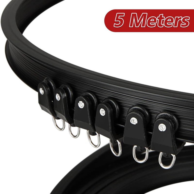 5-meter black curtain track set pulley installation code accessories details Picture