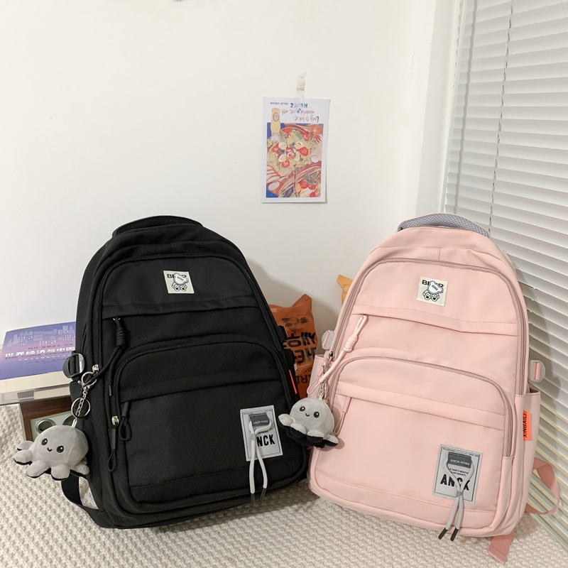 New fashionable and casual large-capacity schoolbag for girls, Korean-style artistic backpack for junior and senior high school students, high appearance level backpack trend full figure