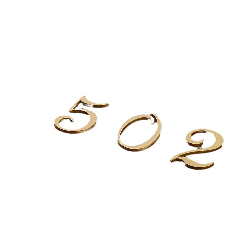 Wholesale of brass digital new font, pure copper door numbers for hotel rooms, private corridor signs, copper digital plates Item Picture