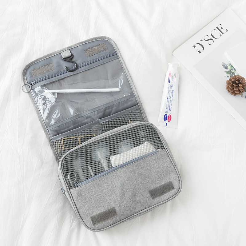 Nordic minimalist style toiletry bag gift manufacturer quickly customizes Logo Oxford fabric quality hook toiletry bags wholesale Specification drawing