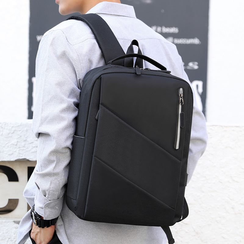 New USB charging laptop bag, large-capacity, lightweight and simple men's and women's backpack, business trip backpack full figure