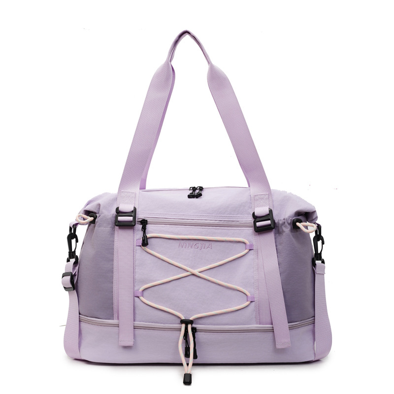 Outdoor lightweight nylon fabric waterproof hand-held shoulder bag, large-capacity crossbody single-shoulder bag, short travel bag Item Picture