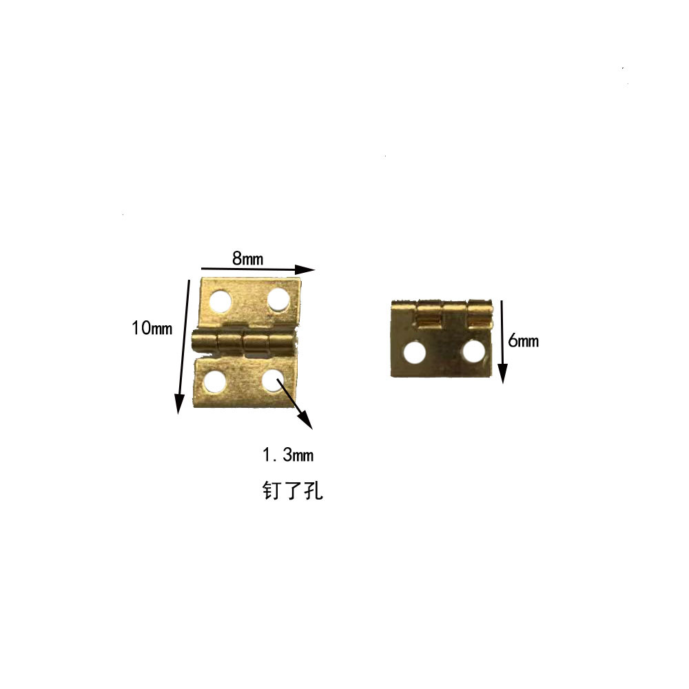 Wooden box, jewelry, brocade box, mini copper hinge, jewelry box, welded small accessories, right-angle hinge B-001, 8X10mm Item Picture