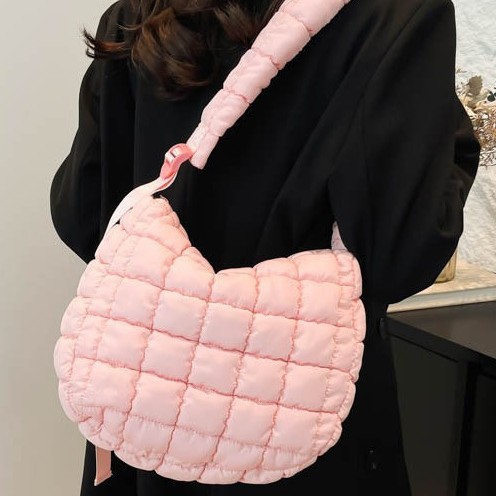 2024 New pleated cloud bag, large adjustable shoulder strap, single-shoulder bag, large-capacity bubble tote crossbody women's bag Specification drawing